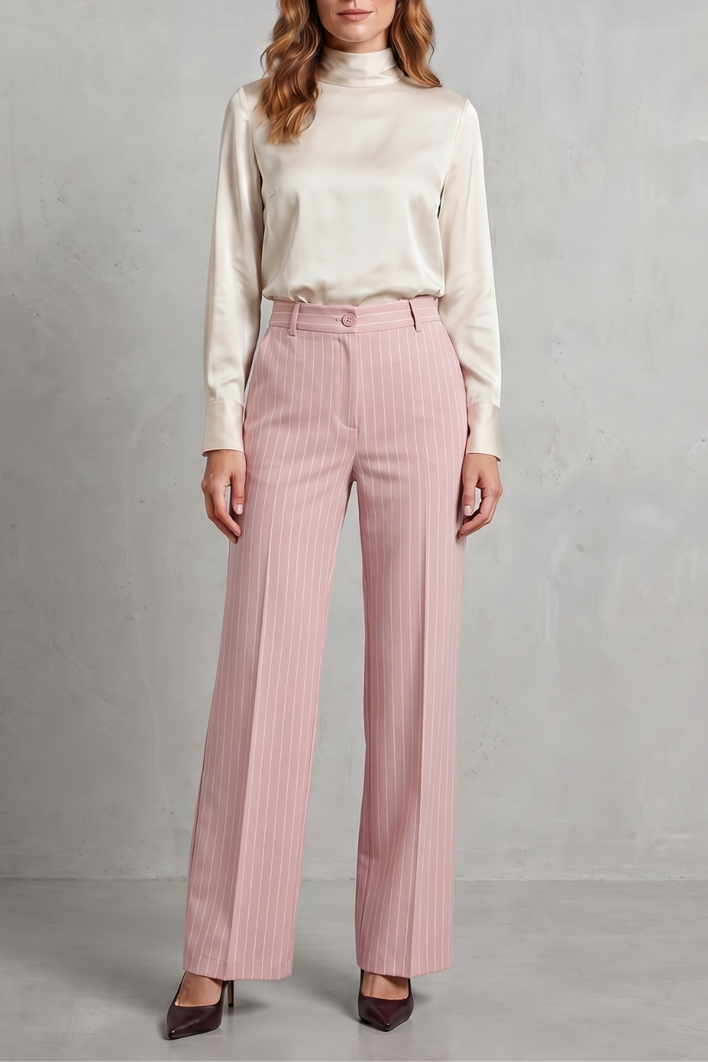 Women's Pinstripe Wide Leg Trousers – The Sapphirine, view 11