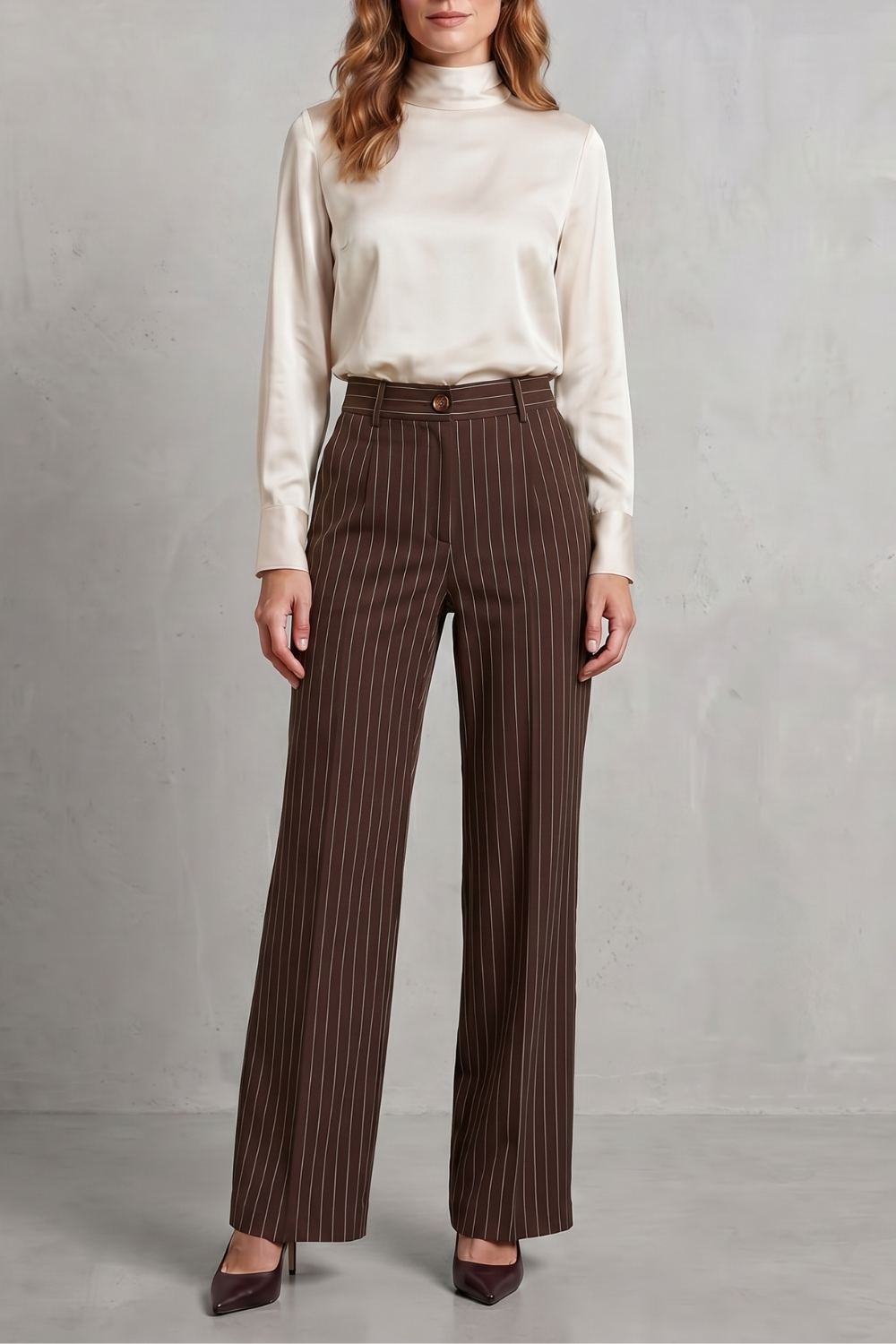 Women's Pinstripe Wide Leg Trousers – The Sapphirine, view 13