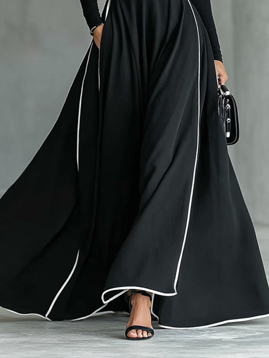 The Wilhelmina – Women's High Collar Long Sleeve Maxi Dress | Huna