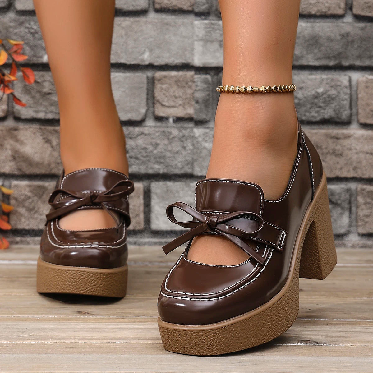 Women's Platform Block Heels – Bow Detail | The Blair | Huna