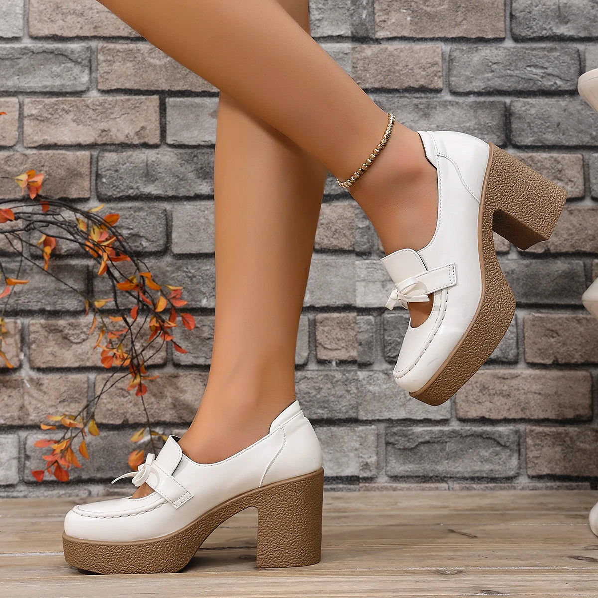 Women's Platform Block Heels – Bow Detail | The Blair | Huna