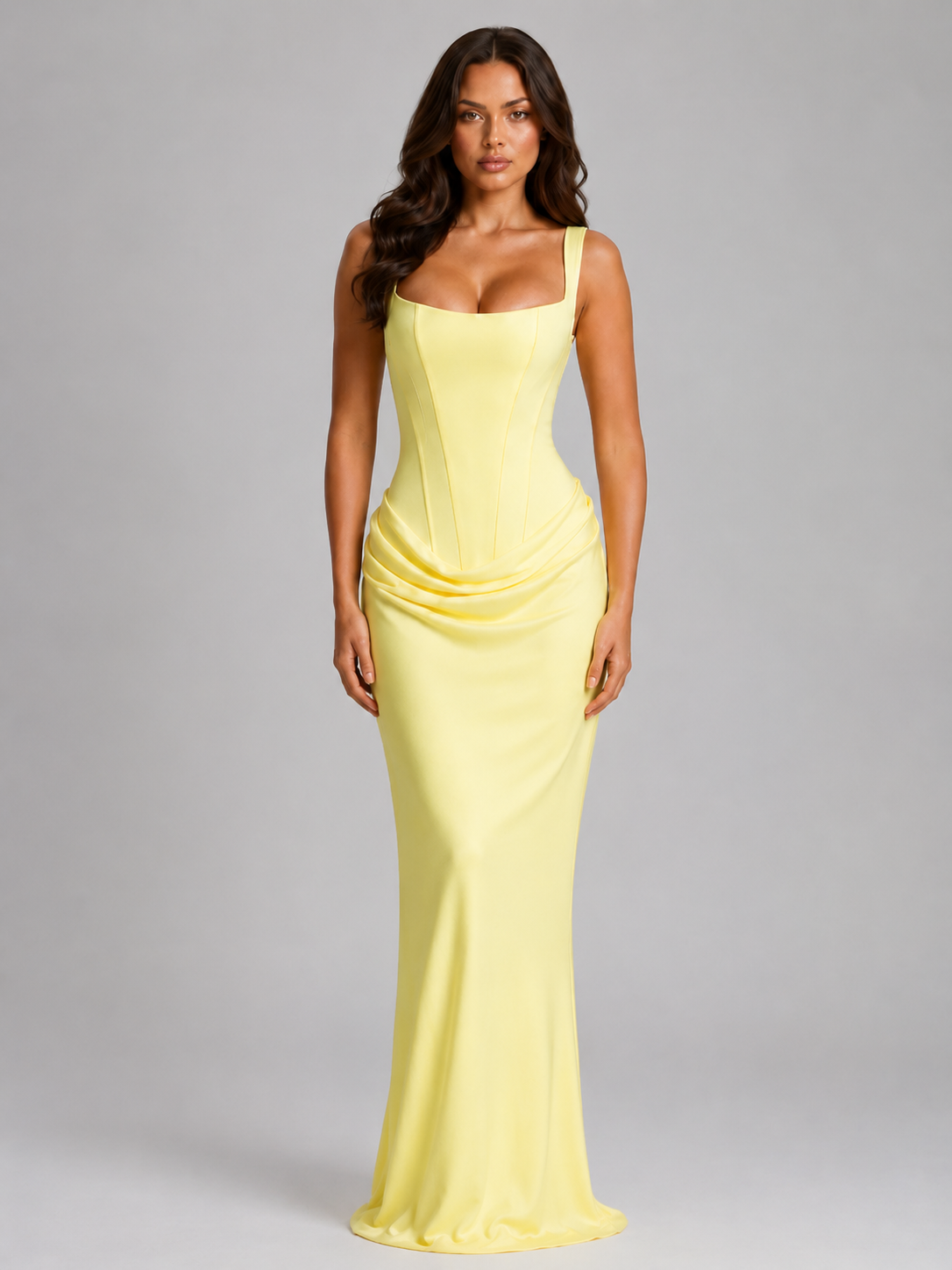 The Vionnet – Women's Corset Bodycon Evening Maxi Dress | Huna