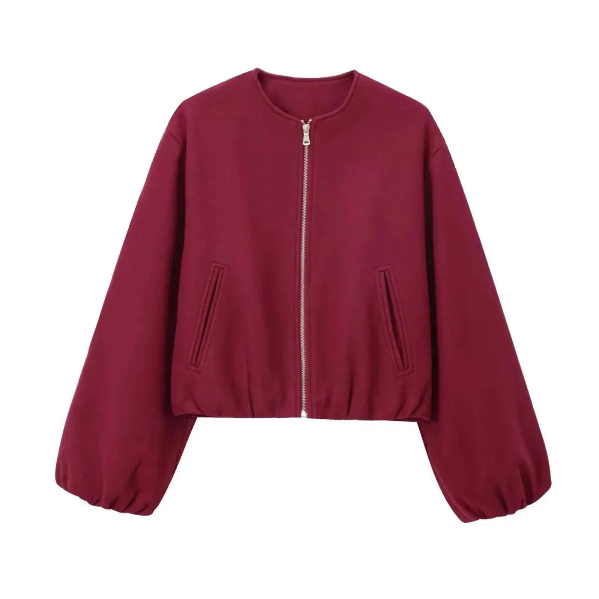 Women's Oversized Bomber Jacket UK – balloon sleeve, view 7