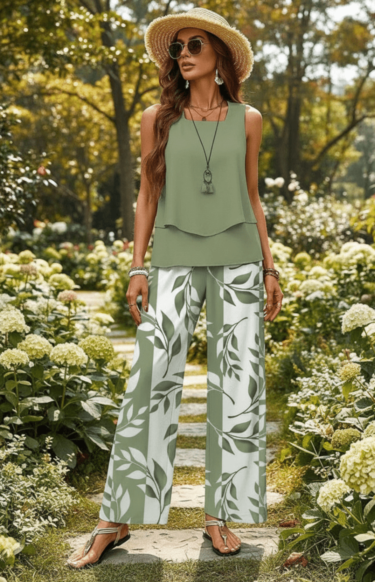 Women's Breezy Linen Two Piece Set – Co-ord | The Iris | Huna