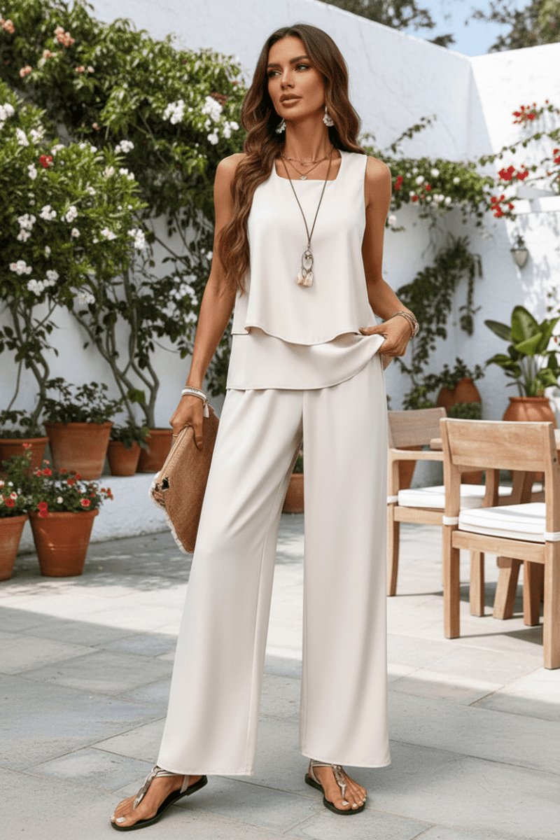 Women's Breezy Linen Two Piece Set – Co-ord | The Iris | Huna