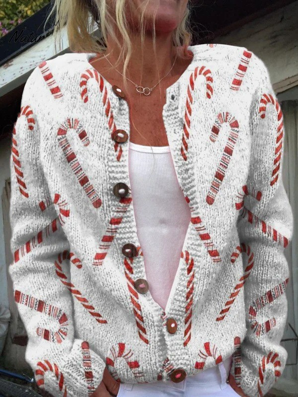 Women's Buttoned Cardigan UK – Festive Pattern Knit | The Wrenley | Huna