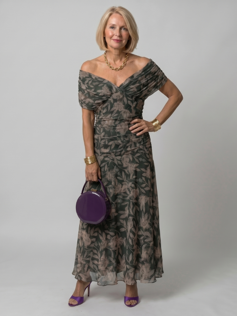Calen – Women's Off Shoulder Midi Dress | Huna