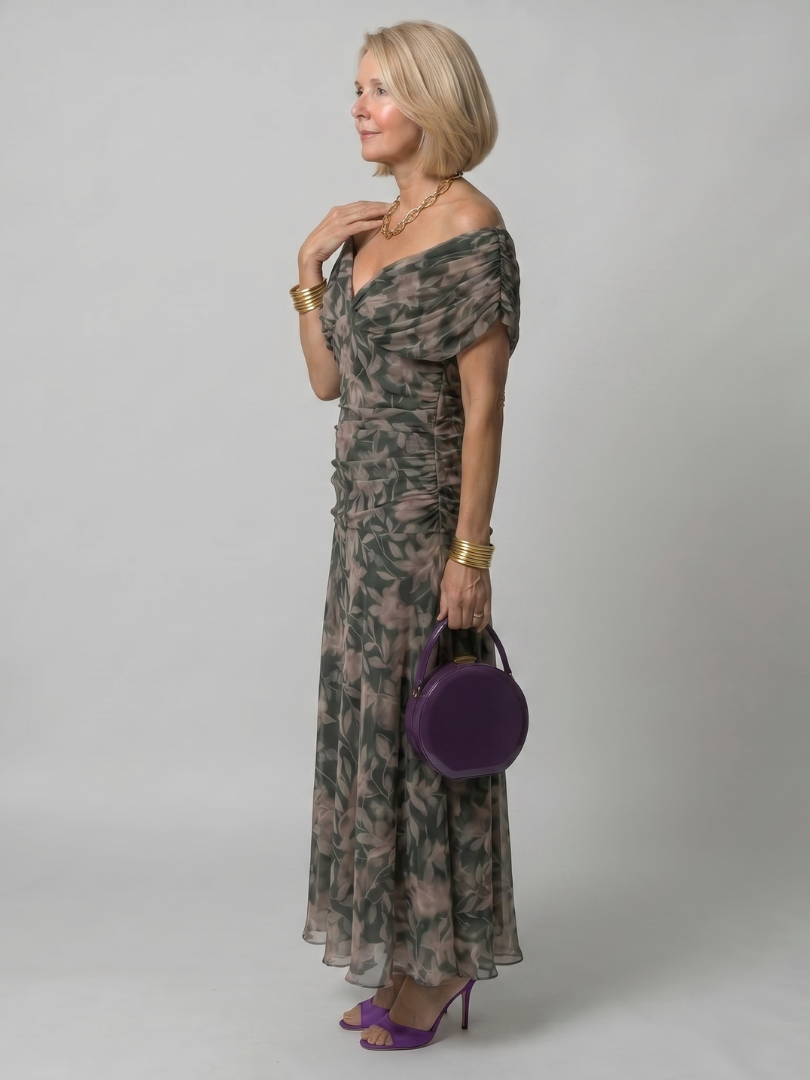 Calen – Women's Off Shoulder Midi Dress | Huna