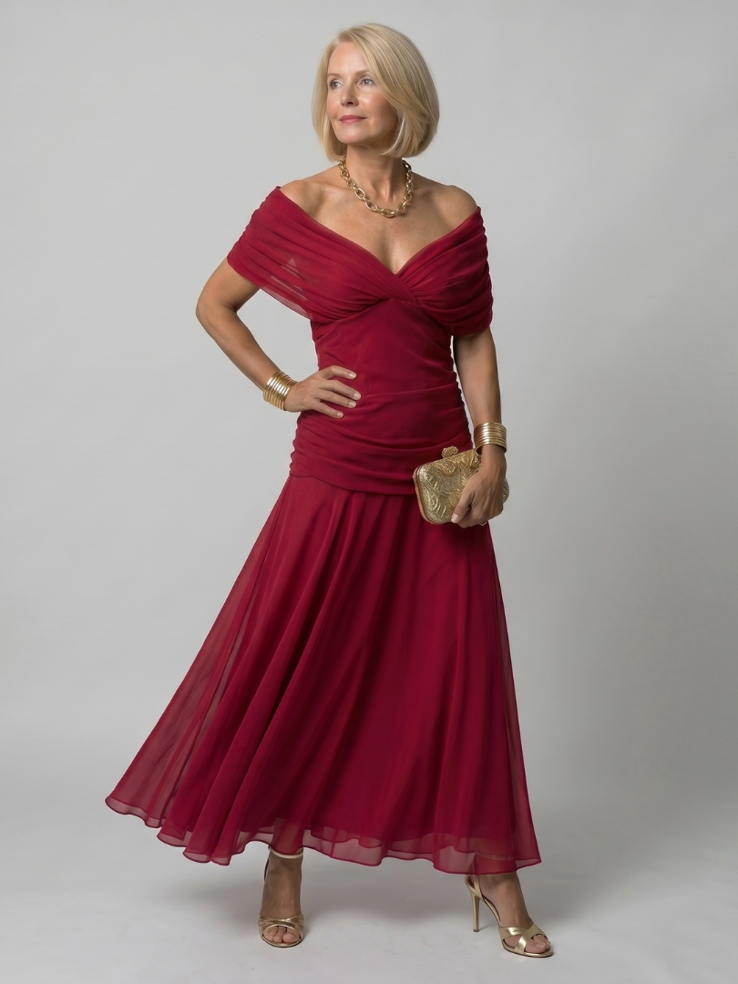 Calen – Women's Off Shoulder Midi Dress | Huna