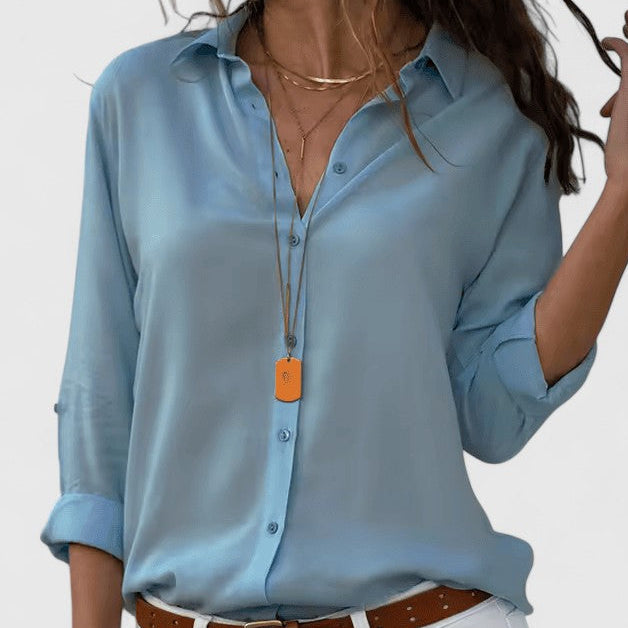 Women's Cardigan Blouse UK – Lightweight Chiffon V-Neck | The Odalys | Huna