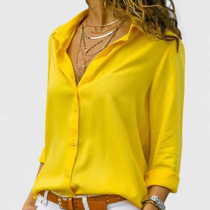 Women's Cardigan Blouse UK – Lightweight Chiffon V-Neck | The Odalys | Huna
