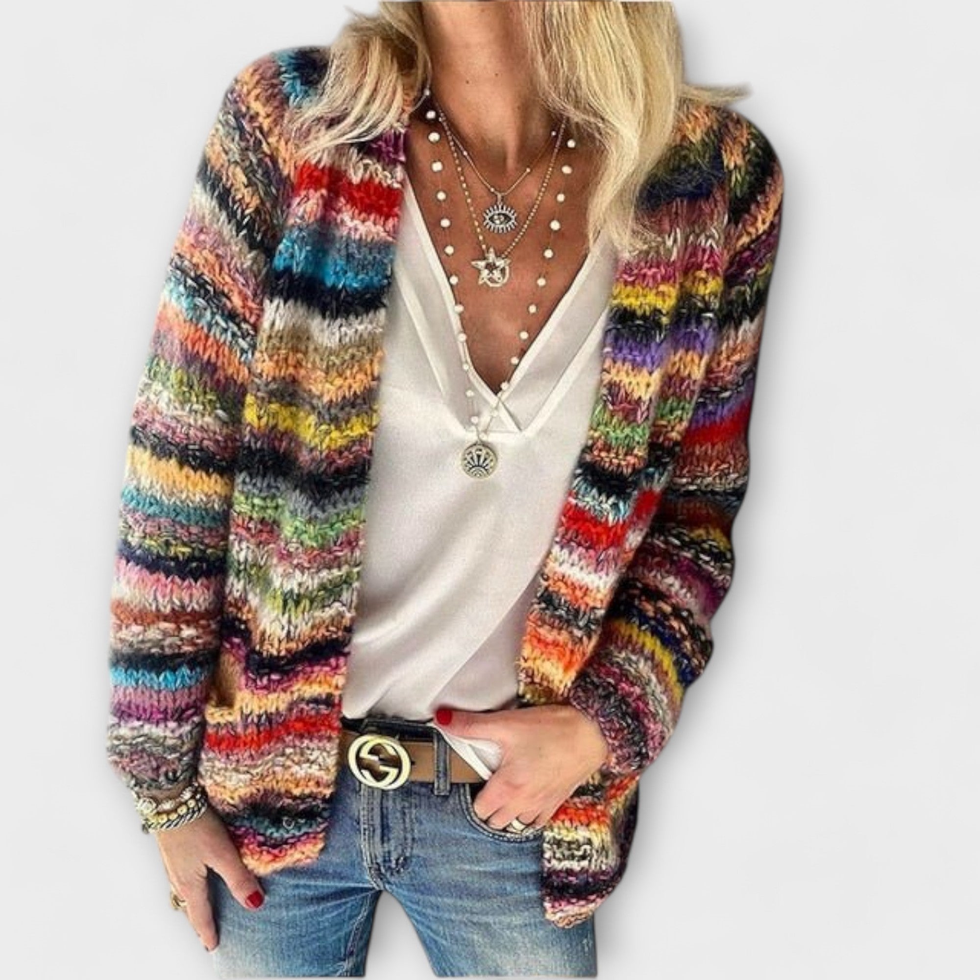 Women's Open-Front Cardigan UK – Colorful Lightweight Knit | The Rosamund | Huna