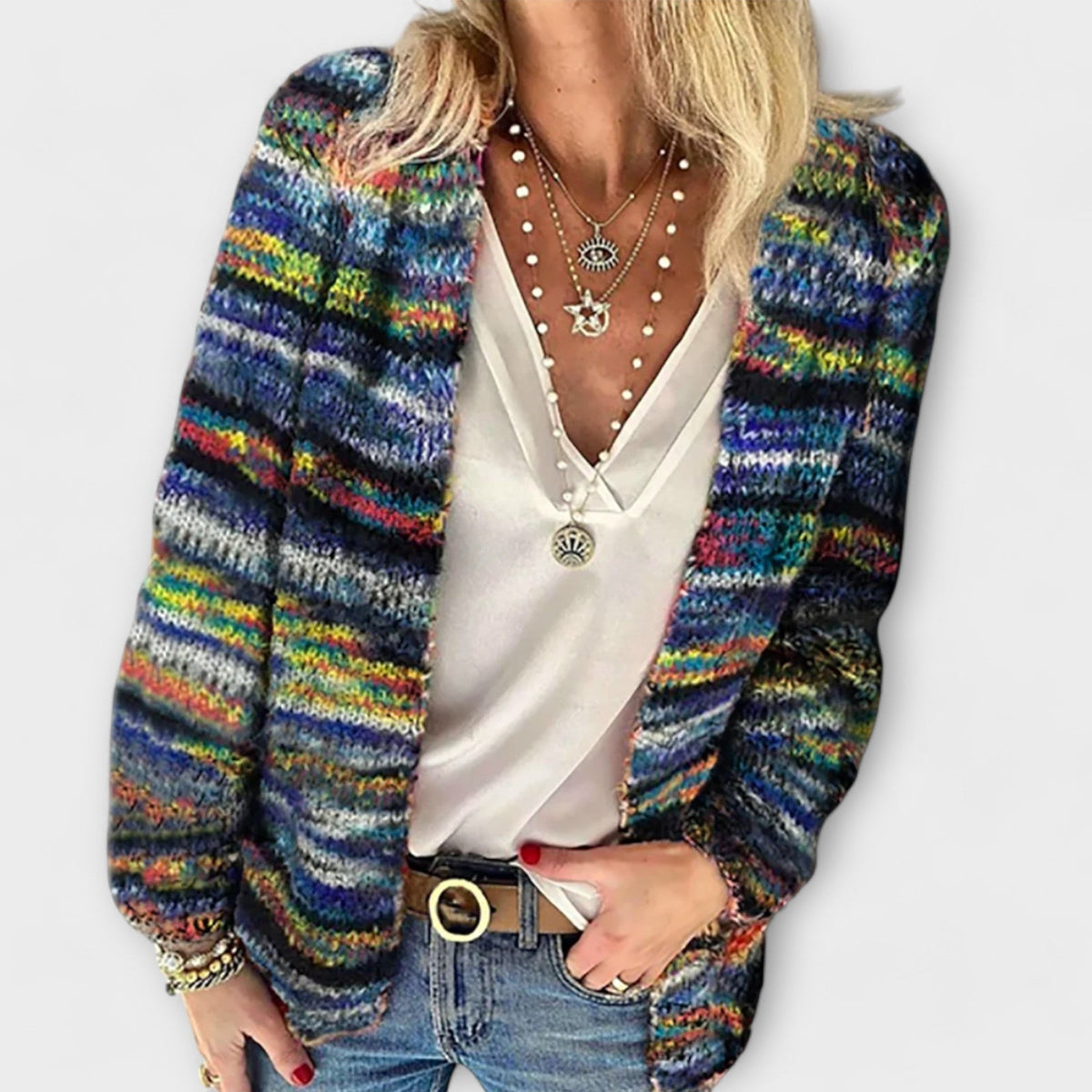 Women's Open-Front Cardigan UK – Colorful Lightweight Knit | The Rosamund | Huna