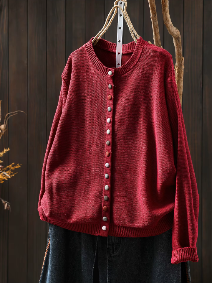 Women's Cardigan UK – Soft Knit Button Detail | The Grace | Huna
