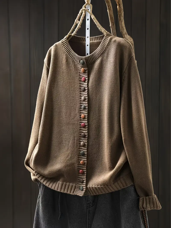 Women's Cardigan UK – Soft Knit Button Detail | The Grace | Huna