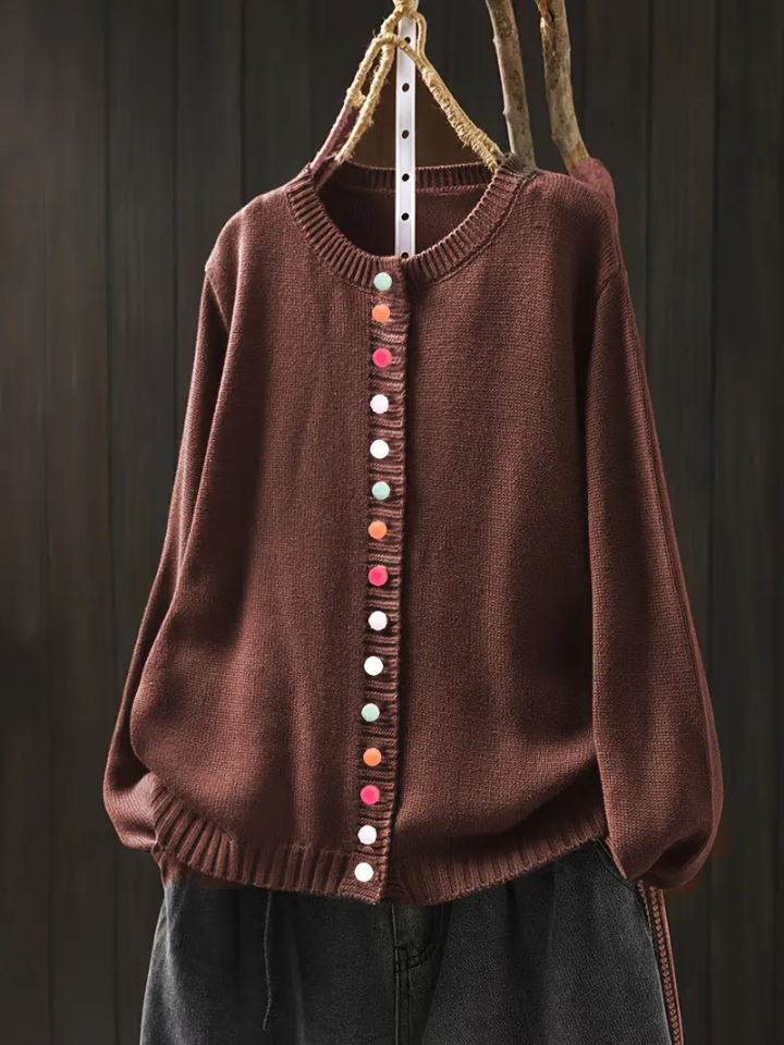 Women's Cardigan UK – Soft Knit Button Detail | The Grace | Huna