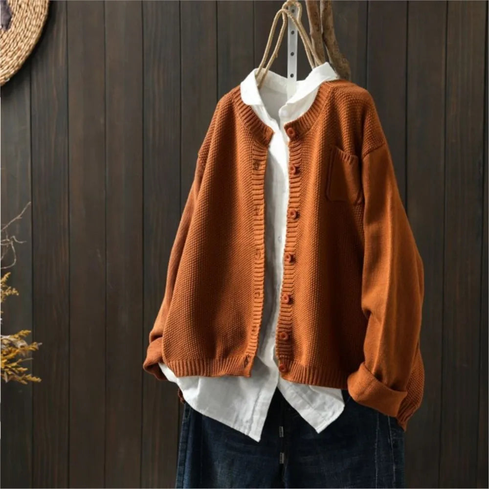 Women's Cardigan UK – Solid Color Medium-Weight | The Marivelle | Huna