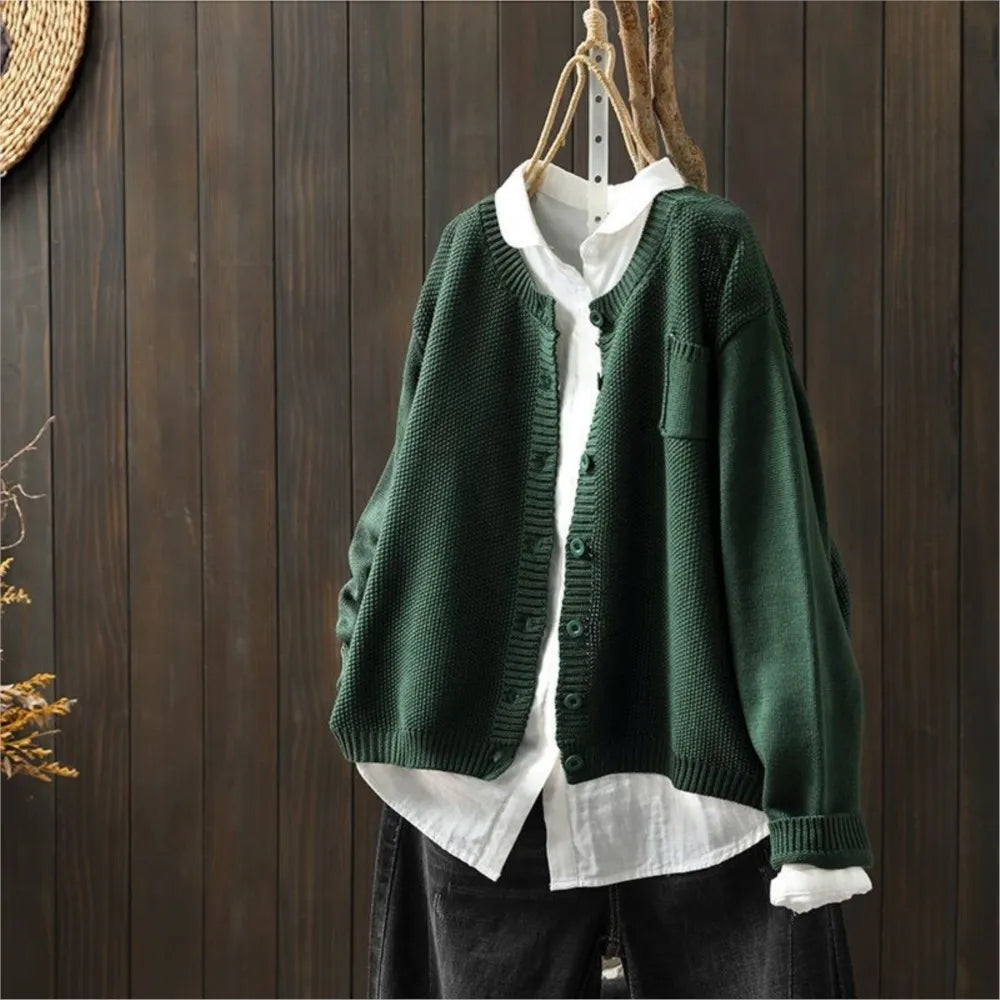 Women's Cardigan UK – Solid Color Medium-Weight | The Marivelle | Huna