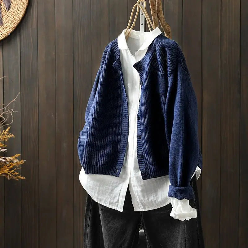 Women's Cardigan UK – Solid Color Medium-Weight | The Marivelle | Huna
