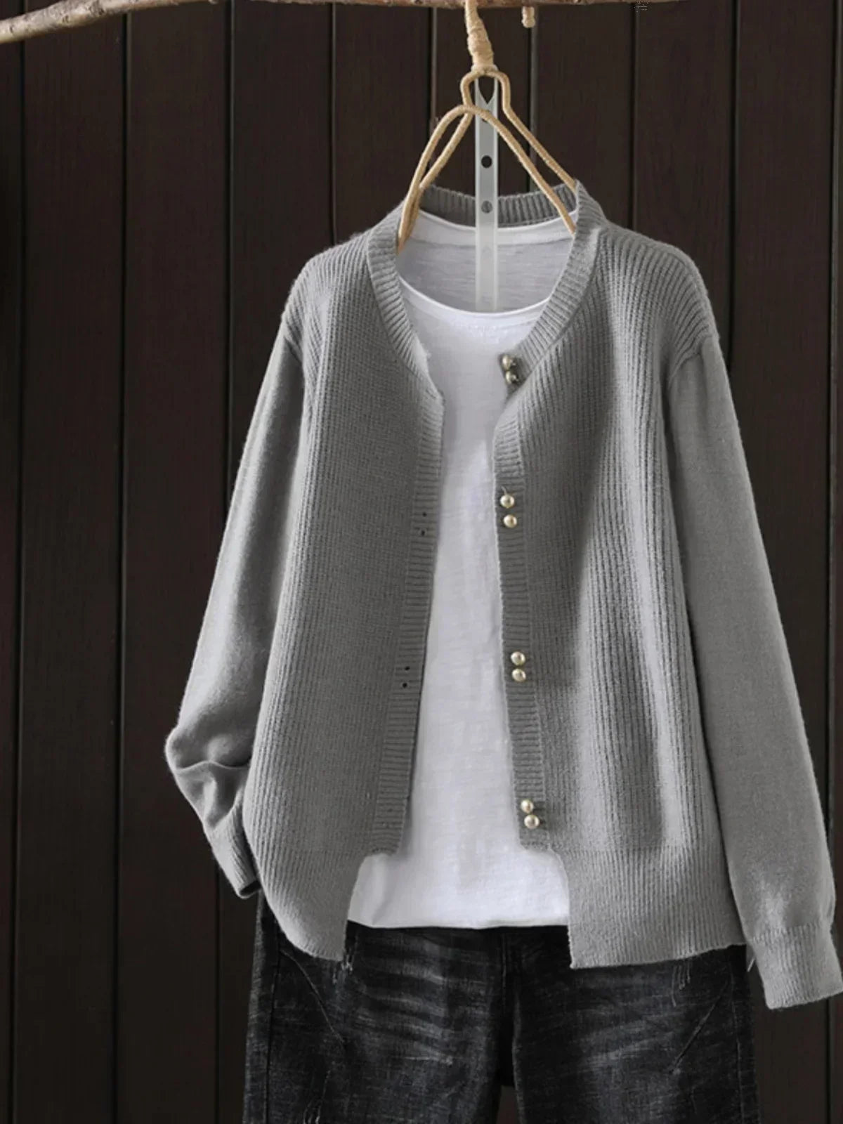 Women's Cardigan UK – Pearl-Button Lightweight | The Pearl | Huna