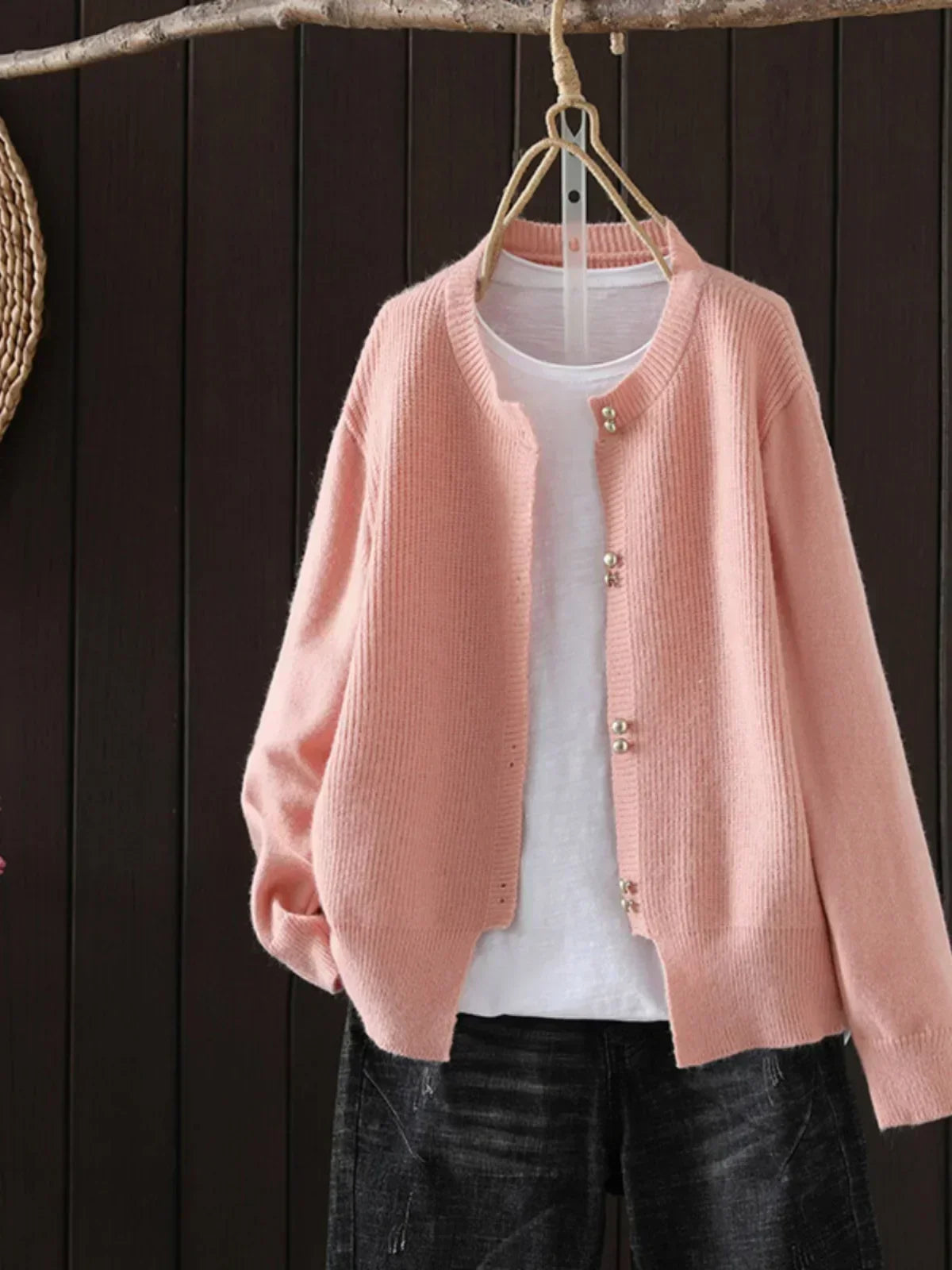 Women's Cardigan UK – Pearl-Button Lightweight | The Pearl | Huna