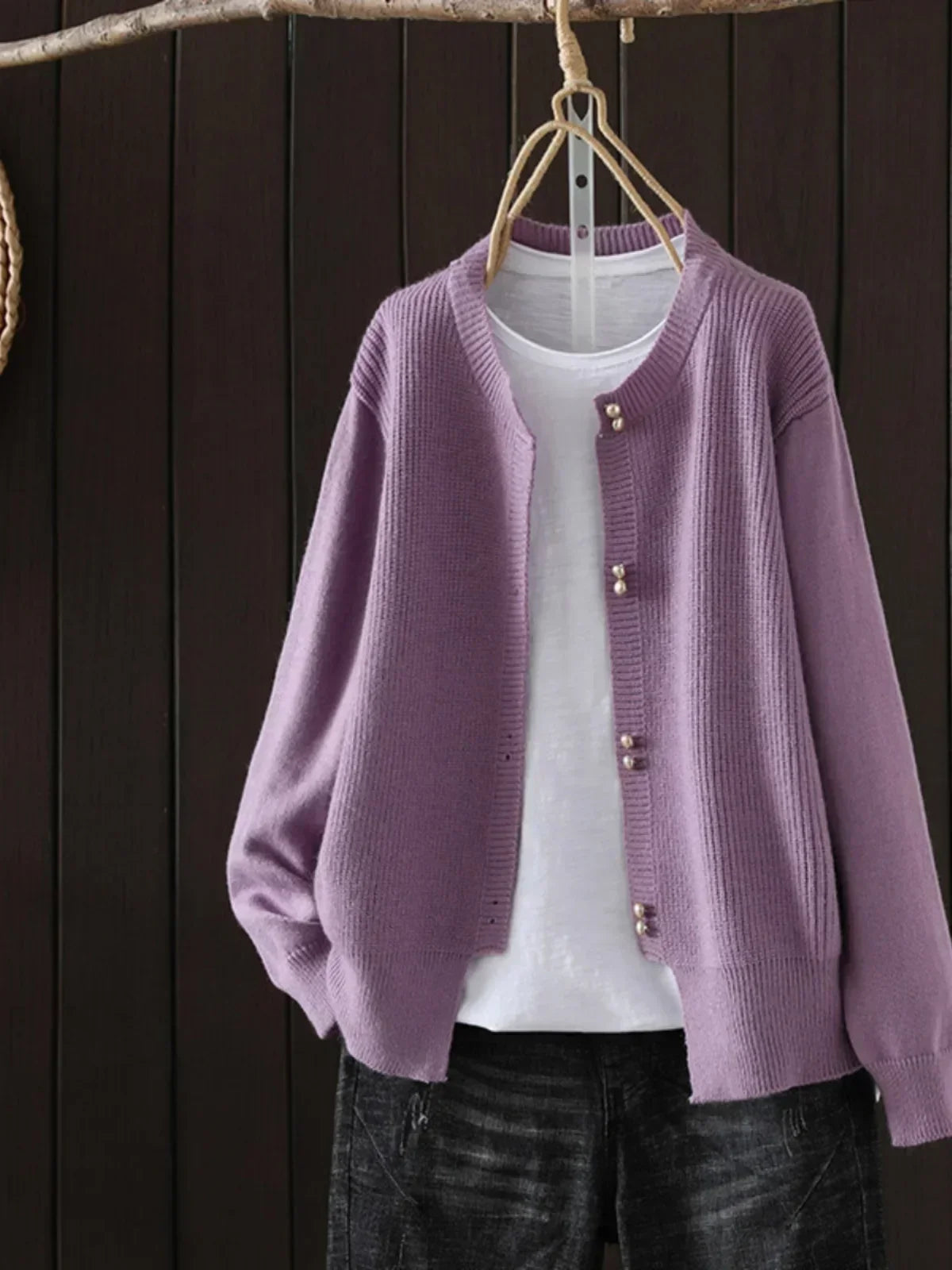 Women's Cardigan UK – Pearl-Button Lightweight | The Pearl | Huna