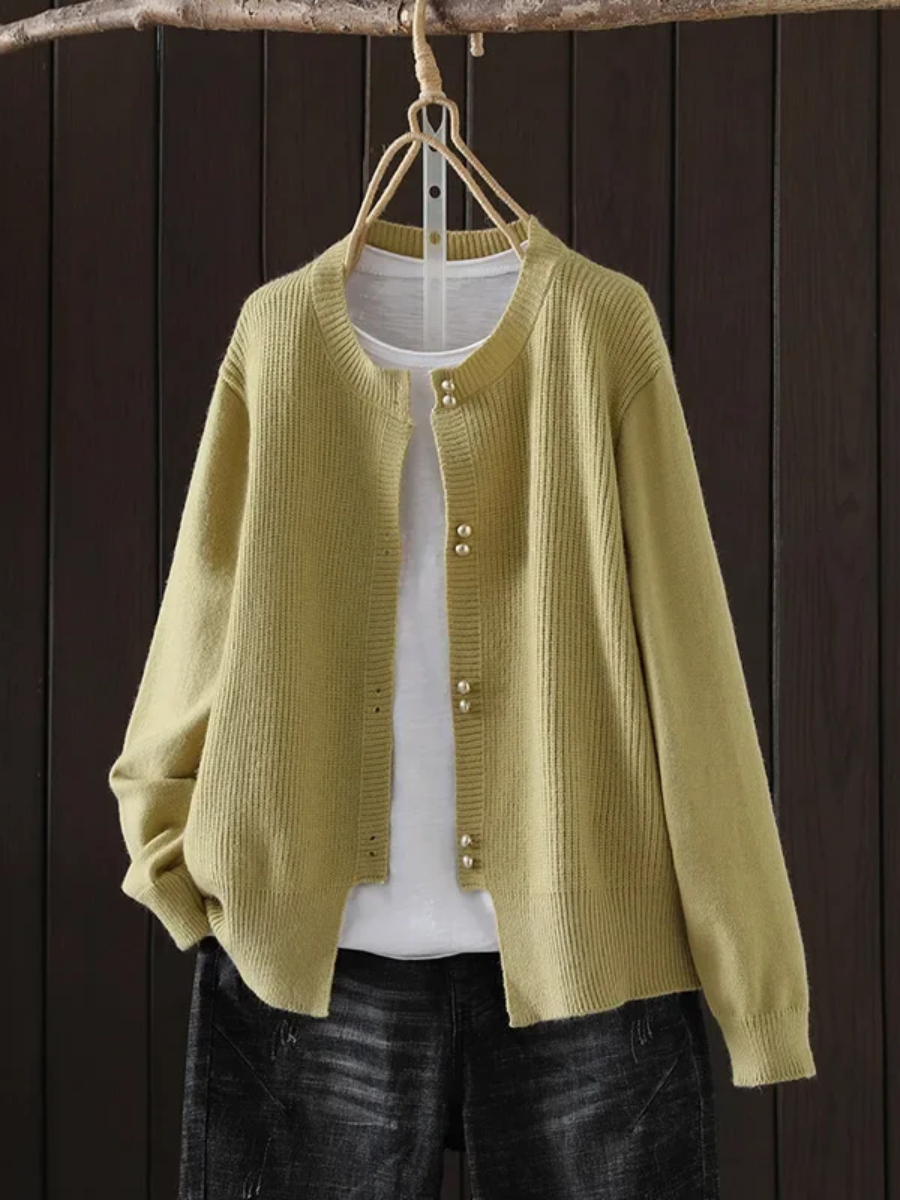 Women's Cardigan UK – Pearl-Button Lightweight | The Pearl | Huna
