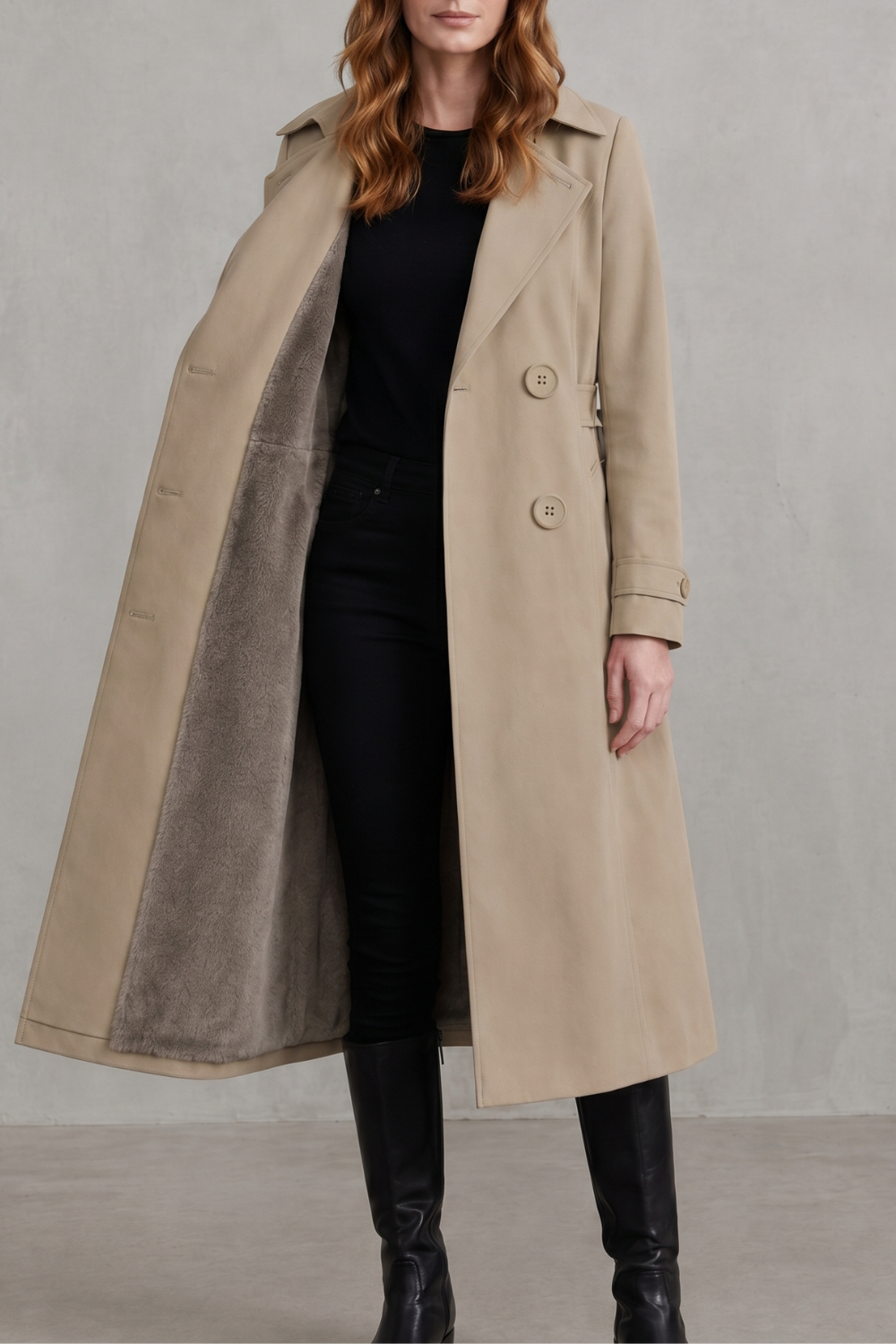 Women's faux fur trench – The Ginevra by Huna – view 9