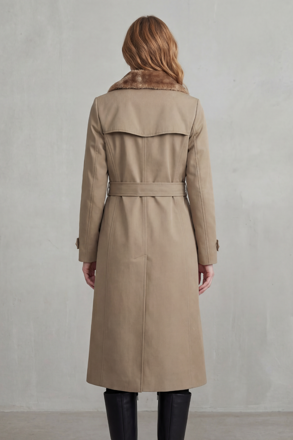 Women's faux fur trench – The Ginevra by Huna – view 4