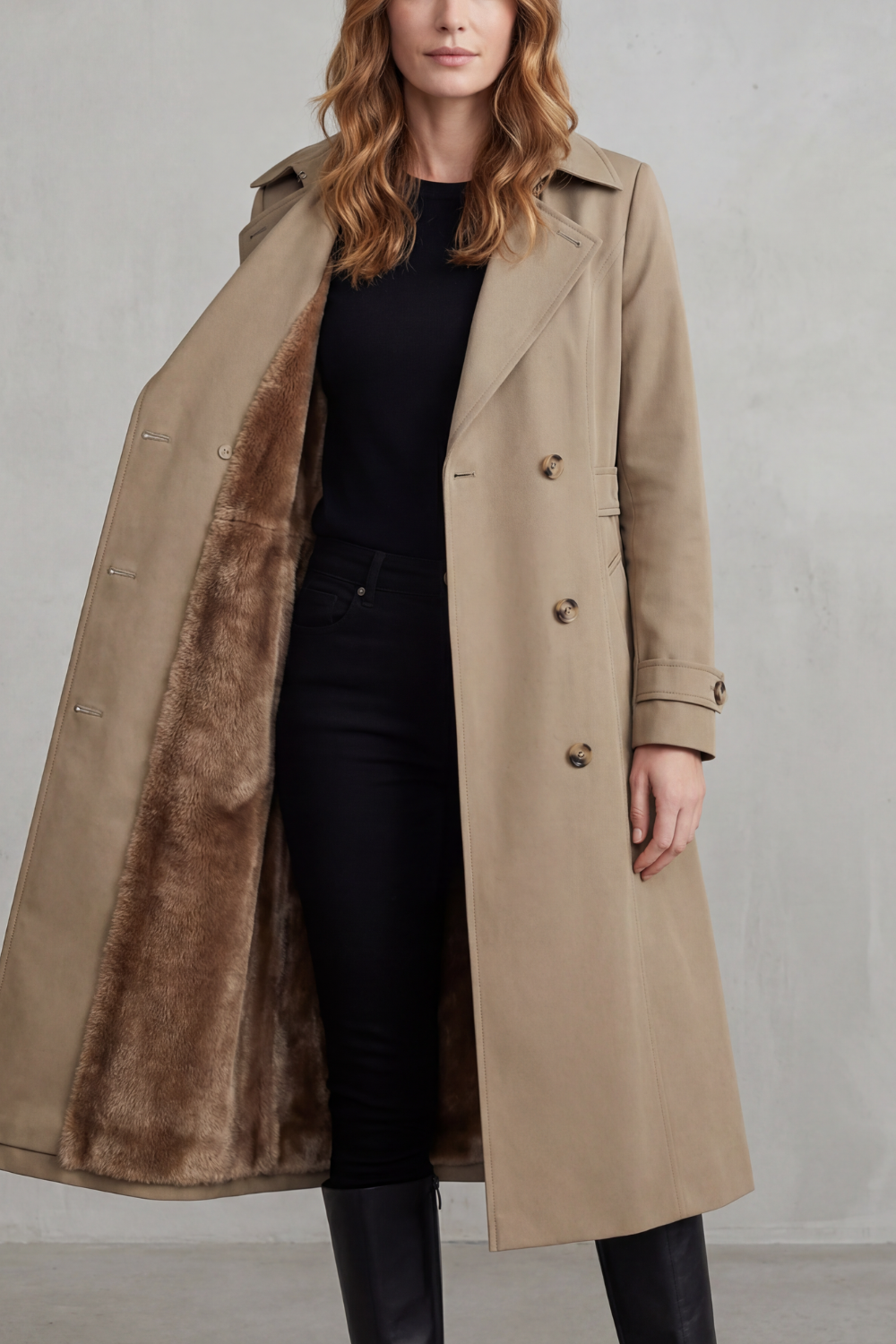 Women's faux fur trench – The Ginevra by Huna – view 1