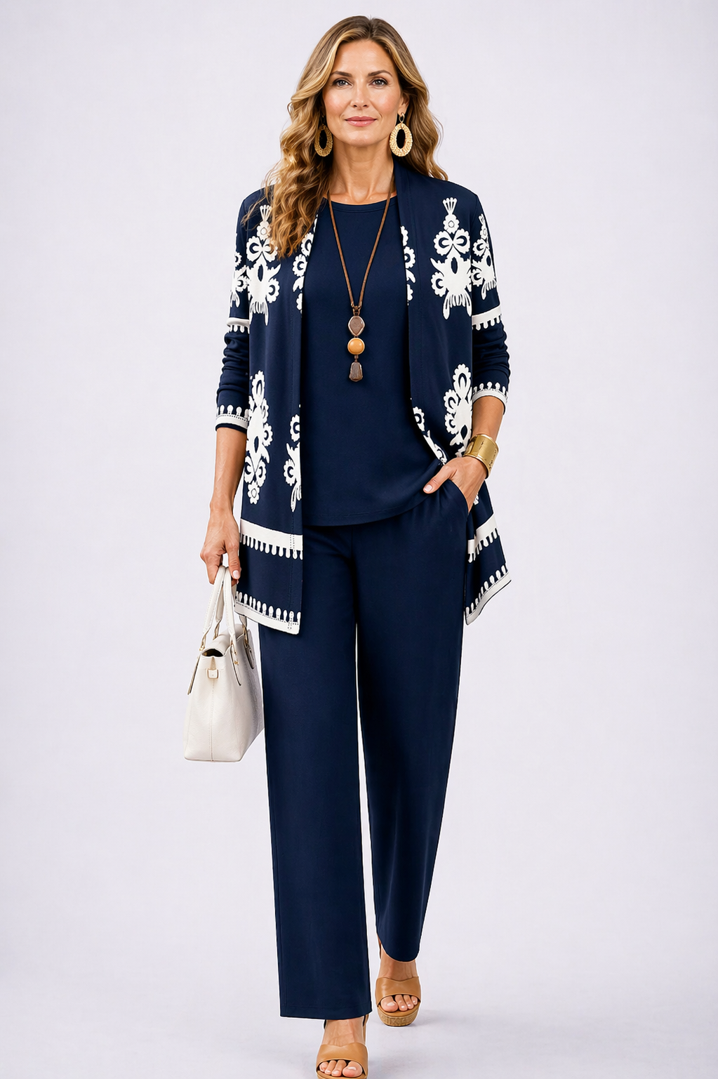 Women's 3 Piece Set UK – Navy Blue | The Carol | Huna