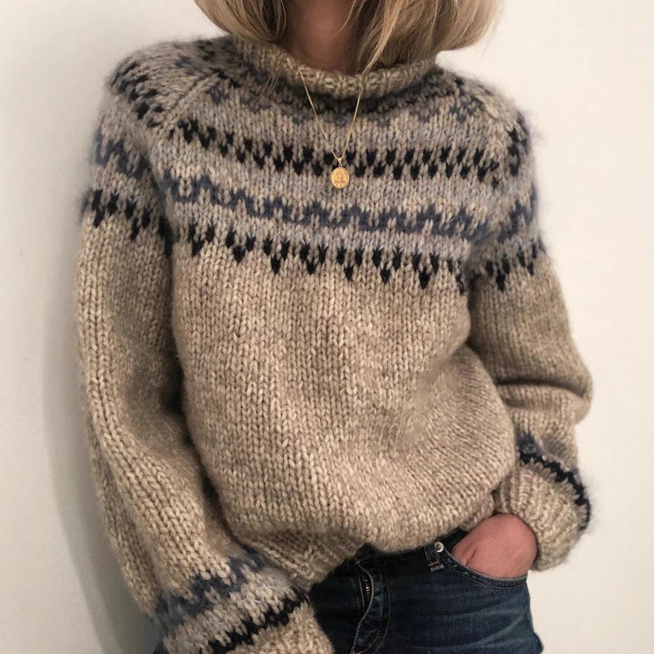 Women's Cashmere-Feel Sweater UK – Soft Warm Classic Retro | The Sivelle | Huna
