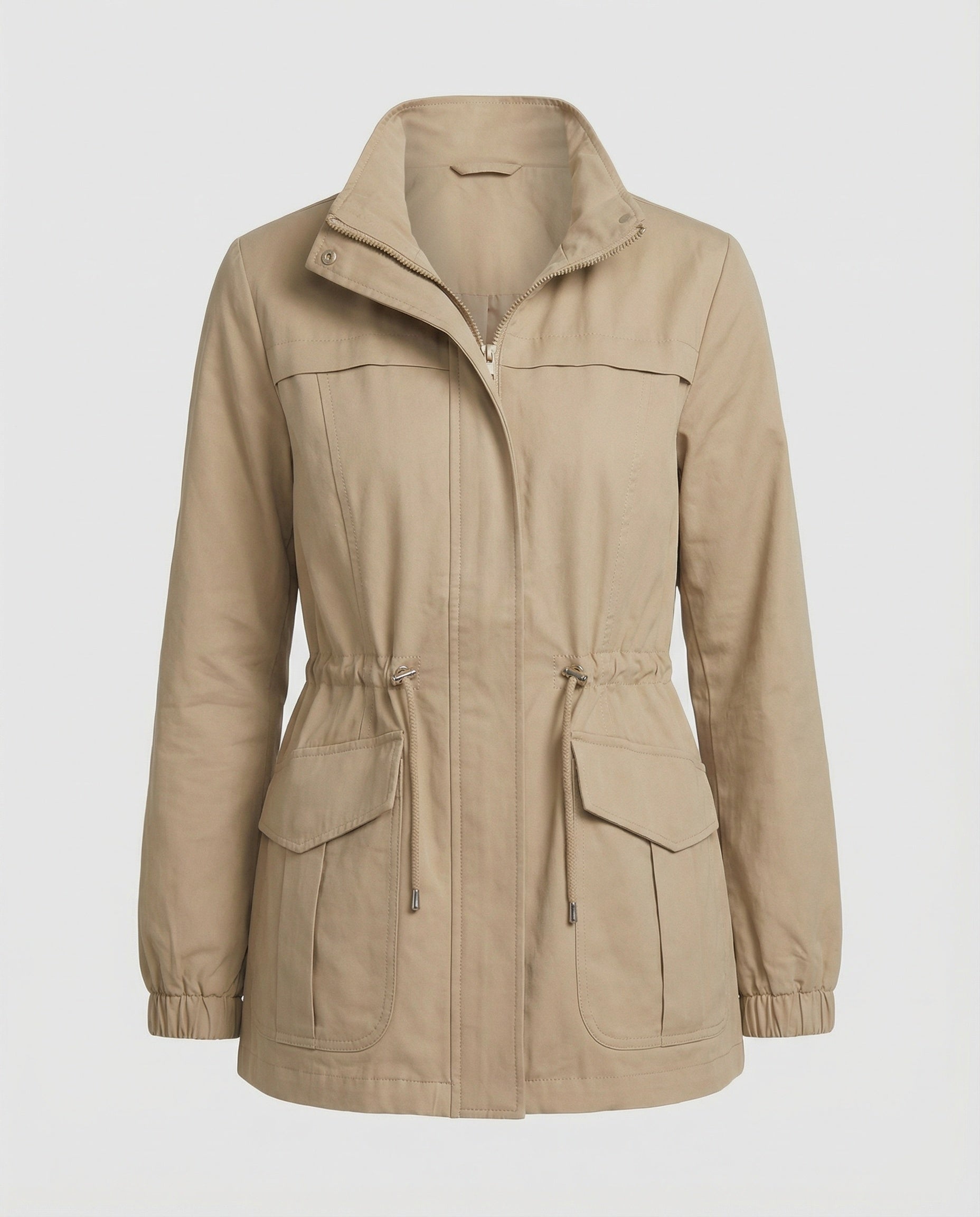 Women's Utility Jacket UK – Drawstring Waist Flap Pockets | The Sunniva | Huna