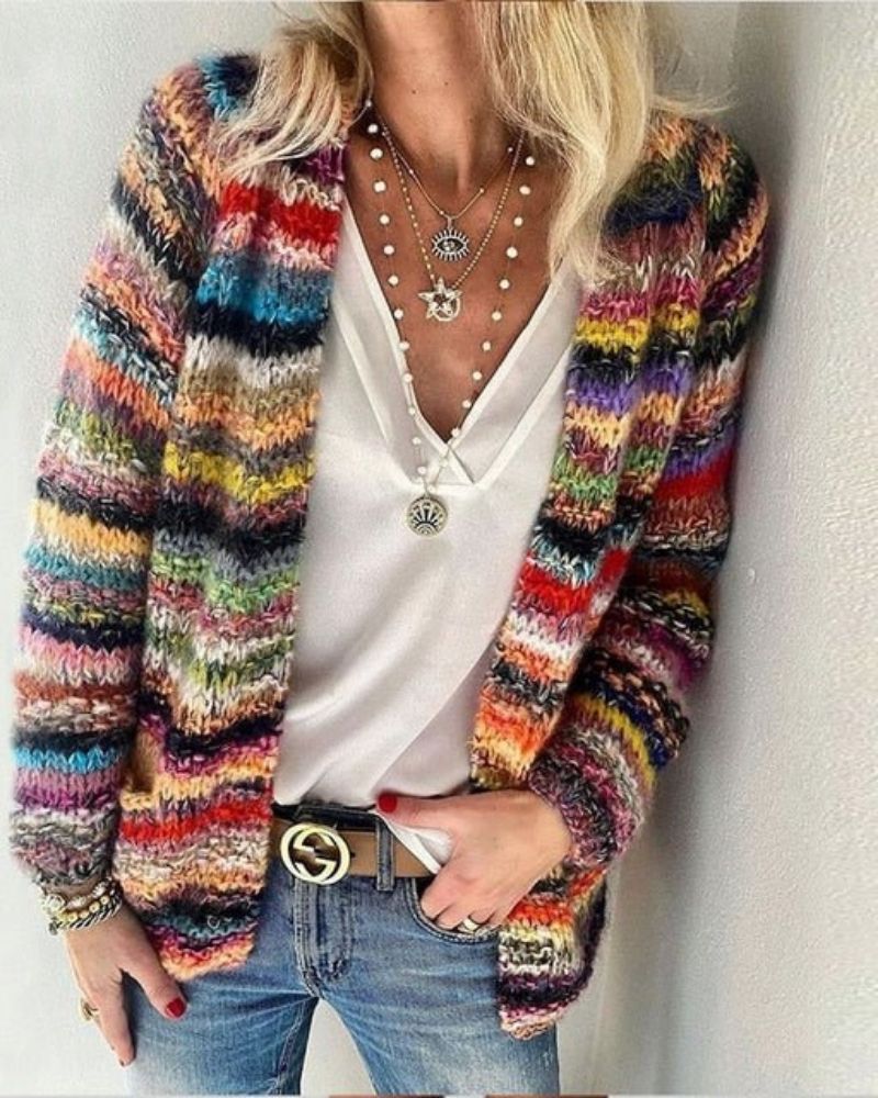 Women's Cardigan Jacket UK – Colorful Soft Knit | The Philippa | Huna