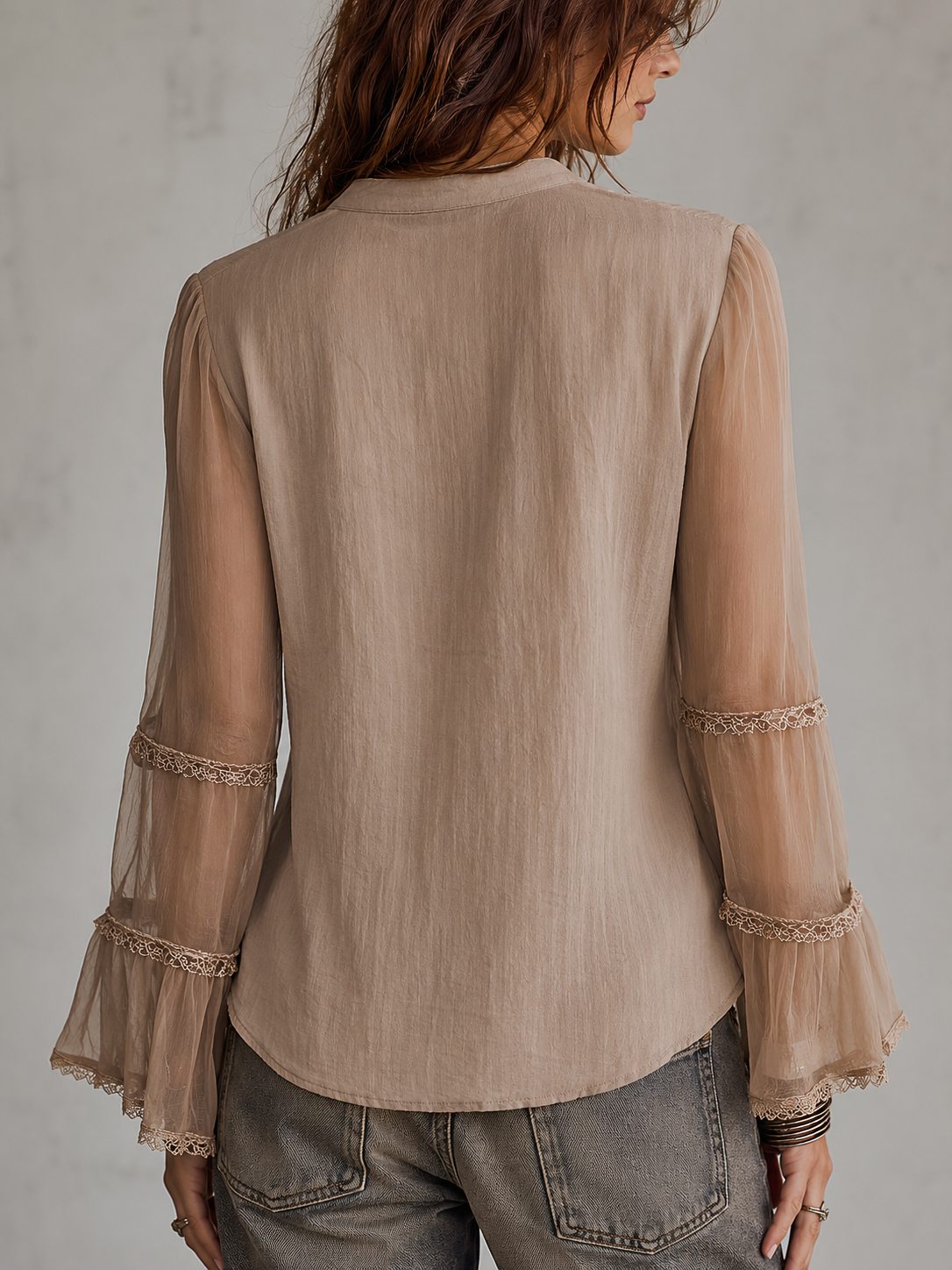 Women's Cotton-Linen Blazer UK – Sheer Embroidered Sleeves | The Beatrice | Huna