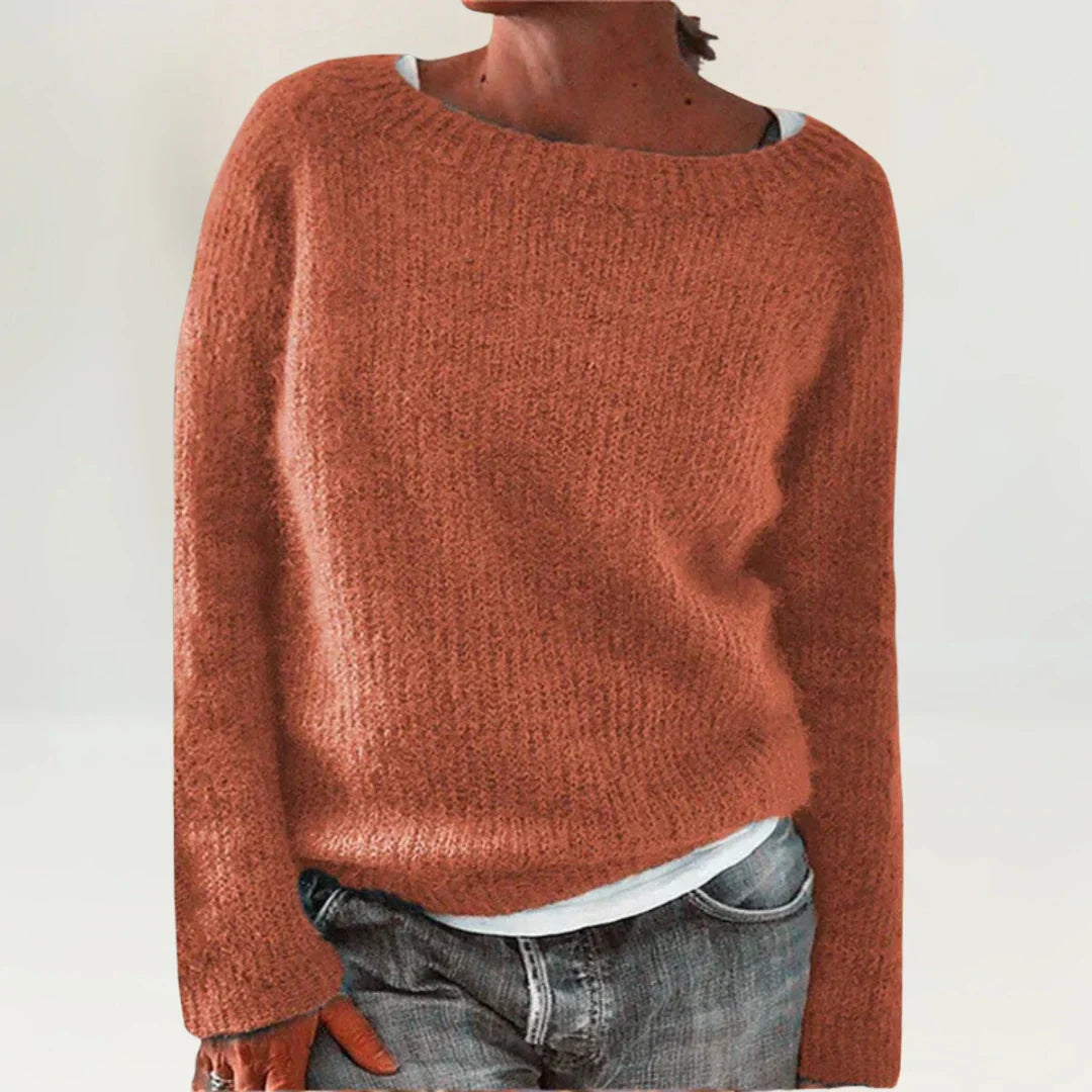 Women's Cozy Sweater UK – Orange Soft Knit Relaxed Fit | The Amberly | Huna