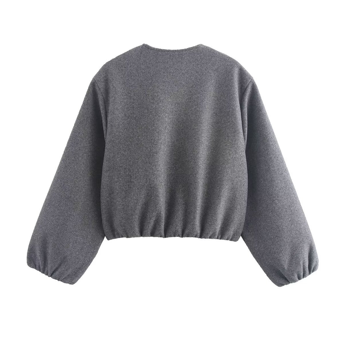 Women's Cropped Bomber Jacket UK – Relaxed Elasticated Hem | The Yseult | Huna