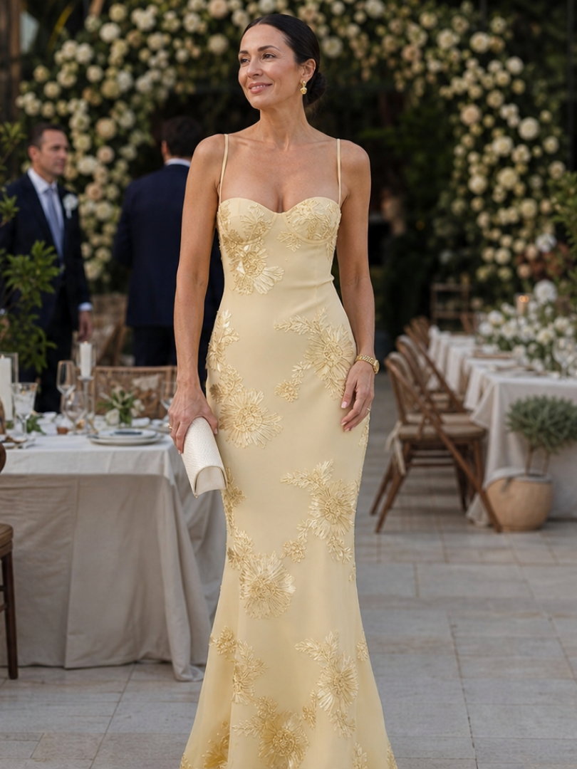 The Danica – Women's Corset Wedding Guest Maxi Dress | Huna