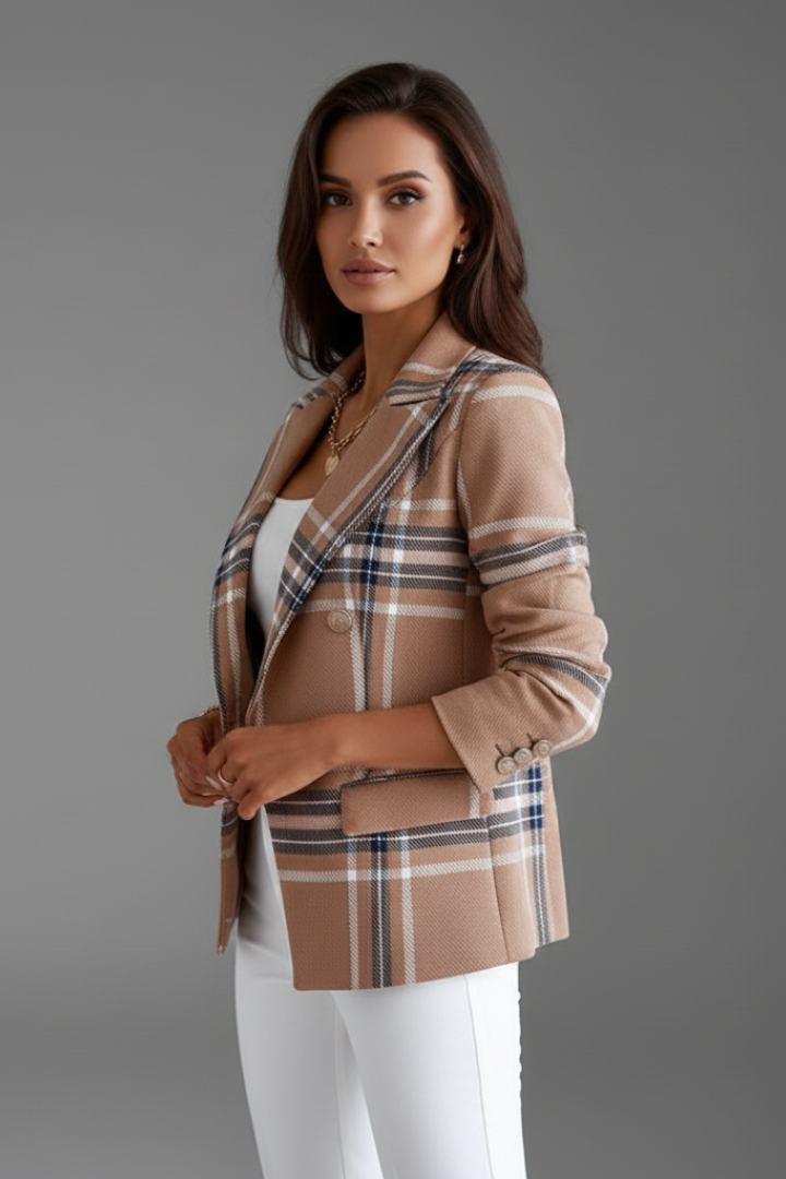 Elegant Women’s Textured Blazer with Classic Lapels