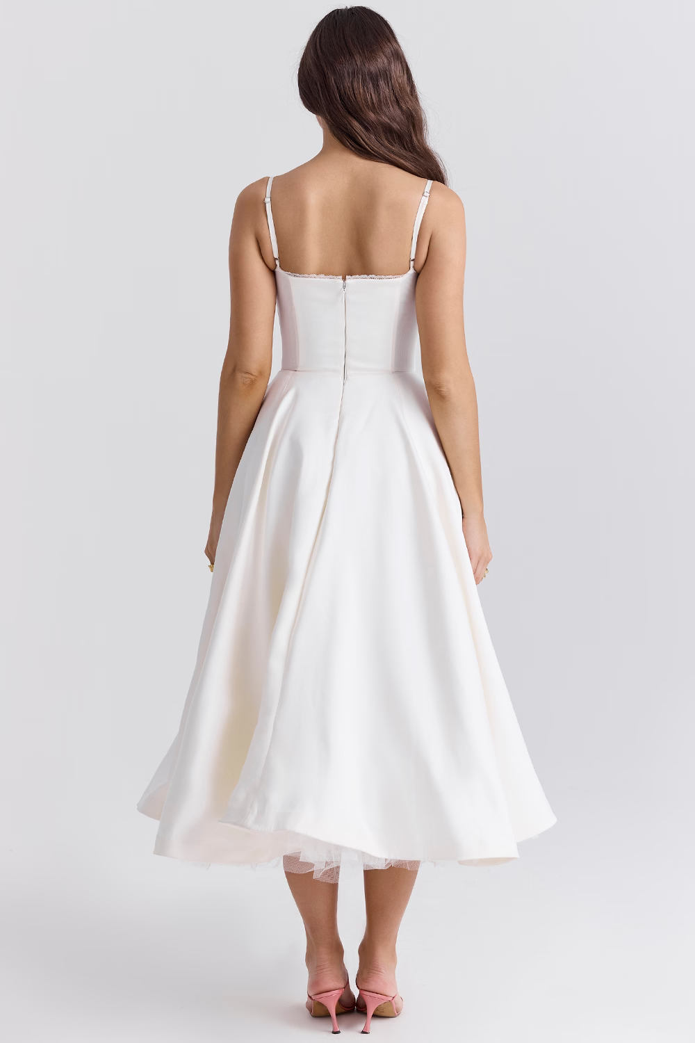 The Colette – Women's Floral Thin Strap Midi Dress – Huna