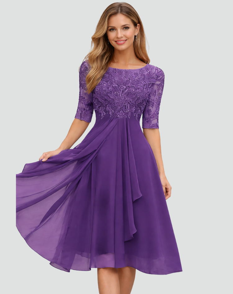 The Isolde – Women's Lace & Tulle Wedding Guest Dress – Huna