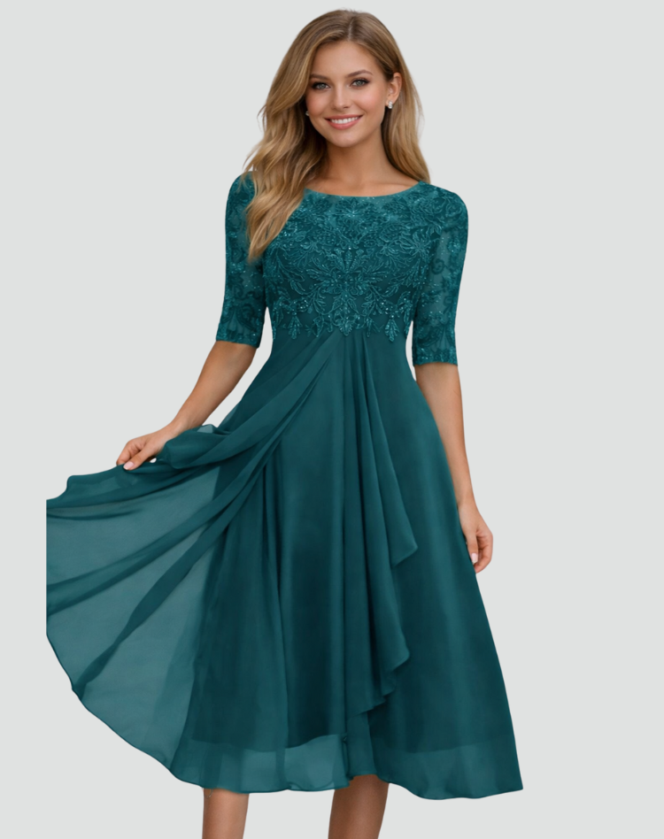 The Isolde – Women's Lace & Tulle Wedding Guest Dress – Huna