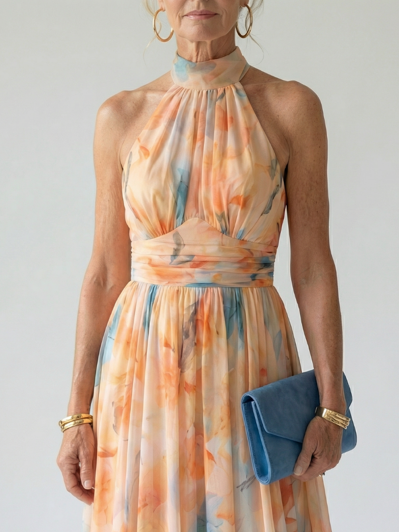 Elin – Women's Halter Midi Dress | Huna