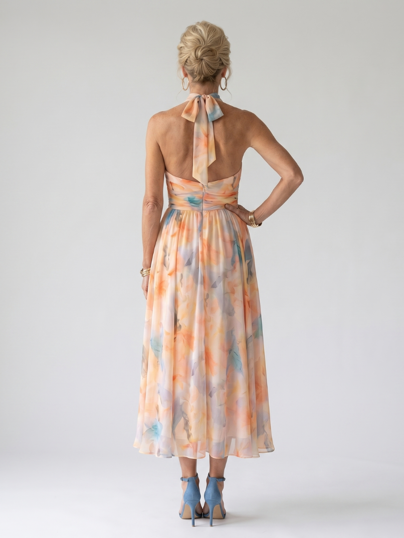 Elin – Women's Halter Midi Dress | Huna