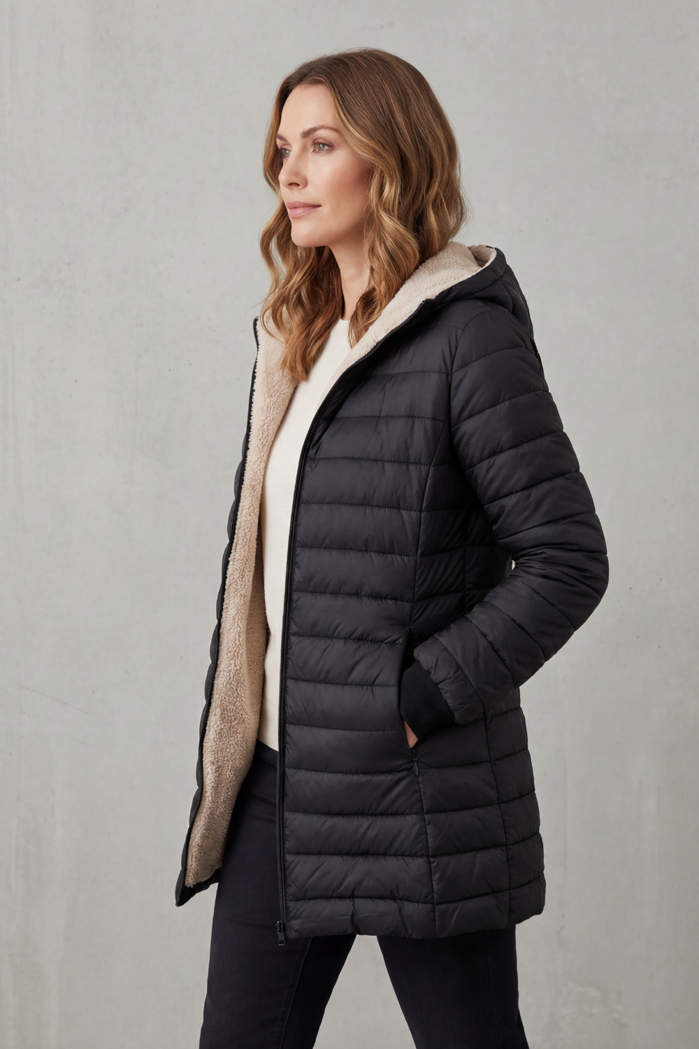Women's Hooded Puffer Jacket – The Isabelette, view 3