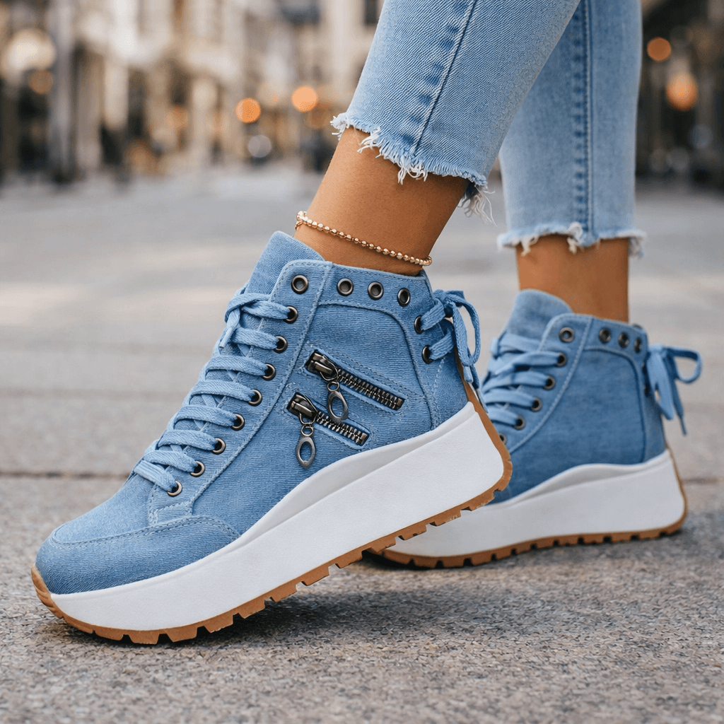 Women's Platform Lace-Up Trainers – Comfort | The Erin | Huna