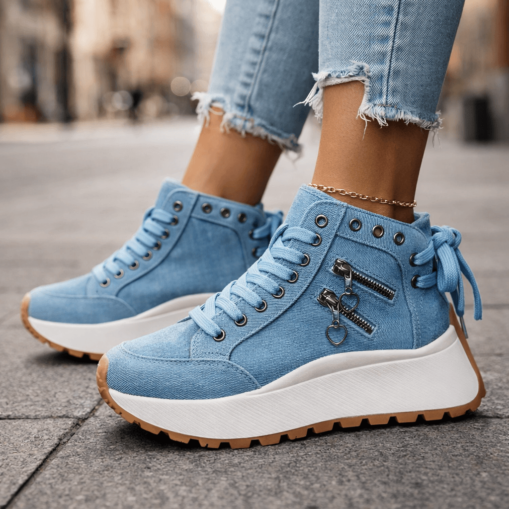 Women's Platform Lace-Up Trainers – Comfort | The Erin | Huna