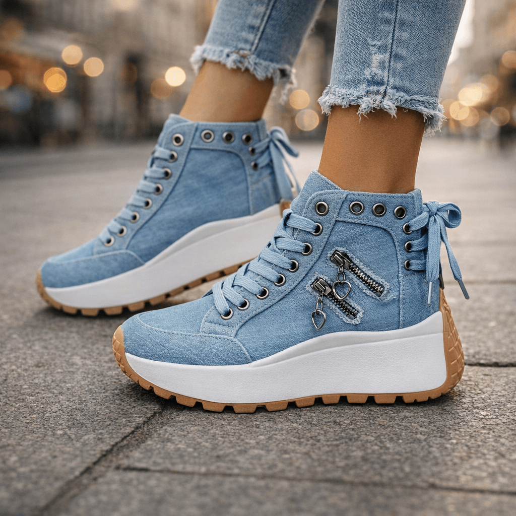 Women's Platform Lace-Up Trainers – Comfort | The Erin | Huna