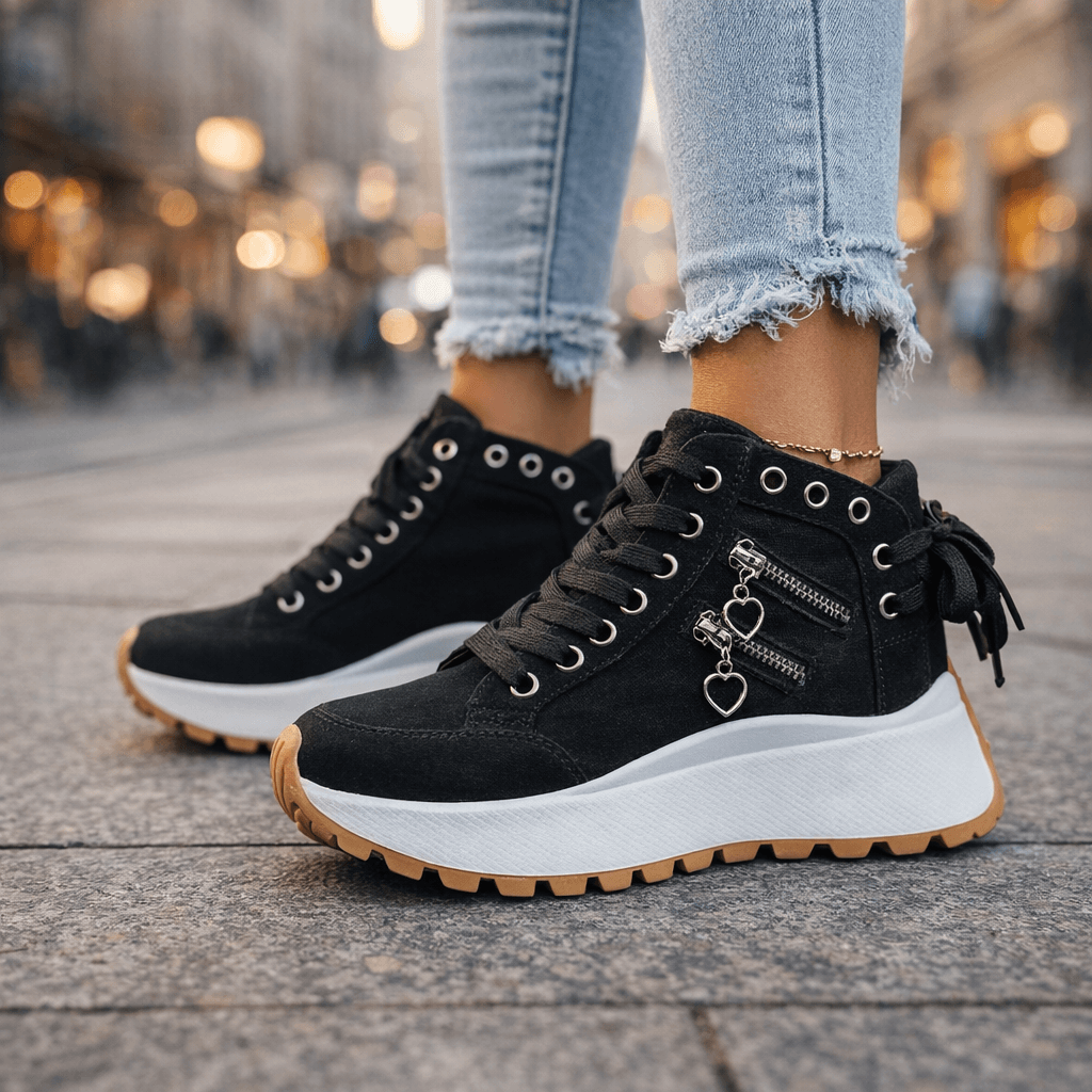 Women's Platform Lace-Up Trainers – Comfort | The Erin | Huna