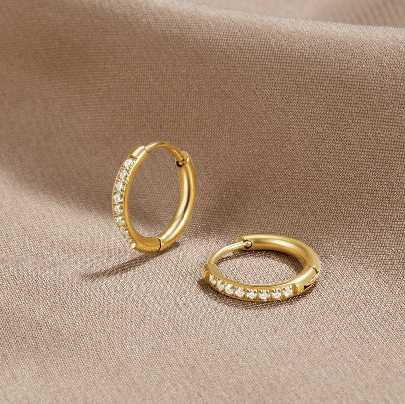 The Eternity – Women's Crystal Hoop Earrings | Huna Signatures